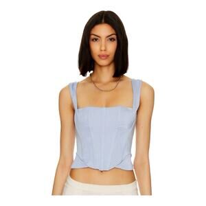 Free People We Are HAH Knockout Top Corset Periwinkle Sz XS NWT Milkmaid Y2K